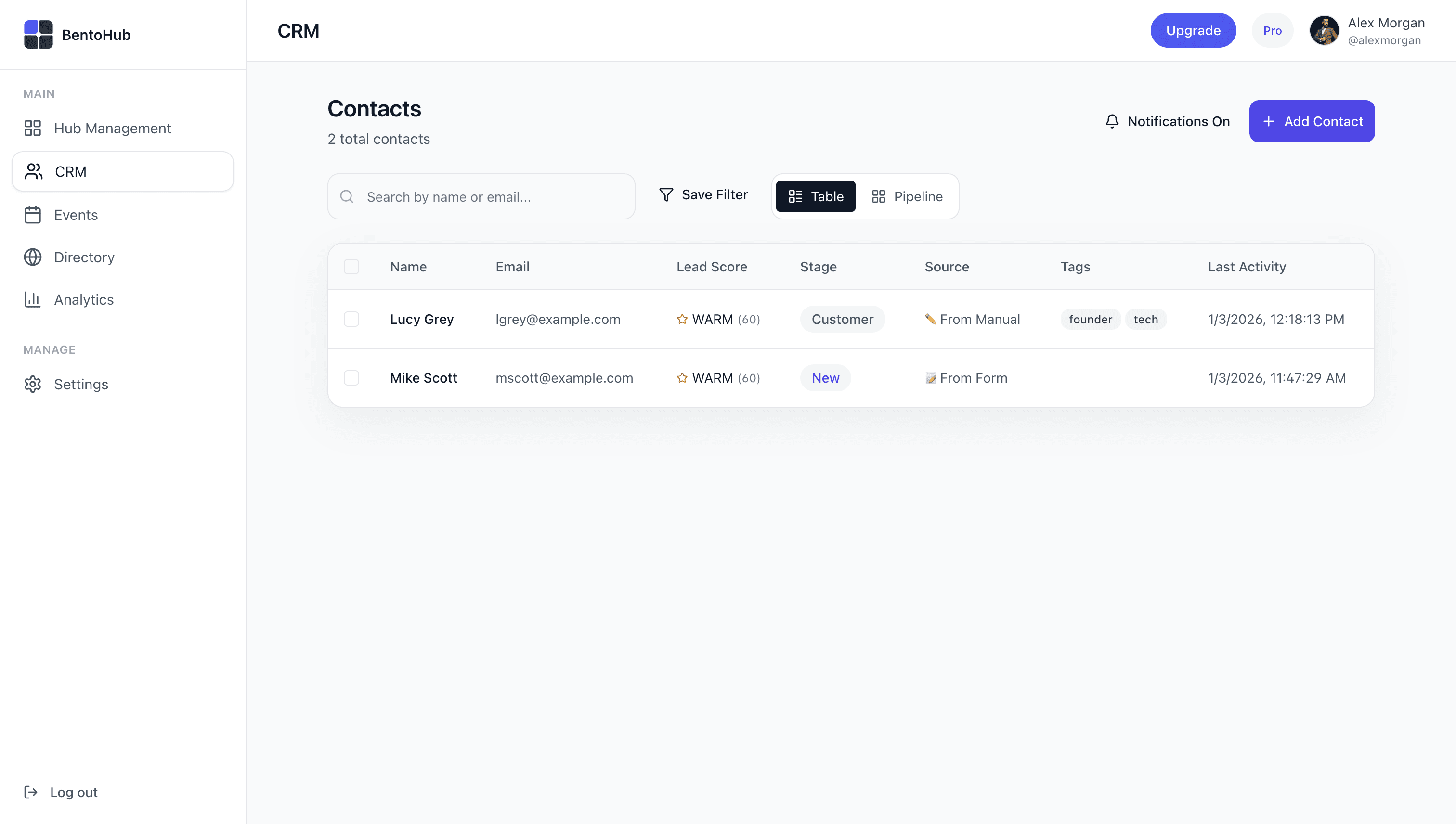 Step 2: Automatic contact creation