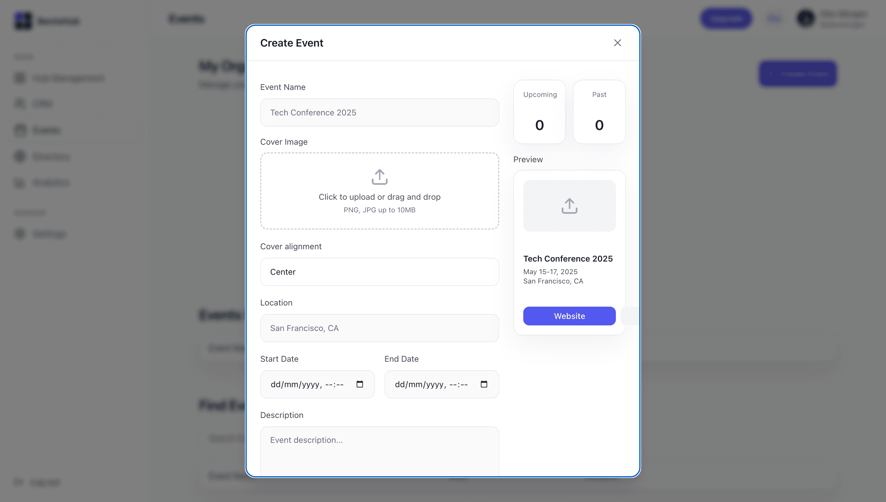 Step 1: Create your event